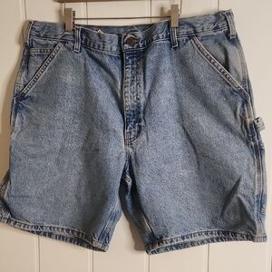 Carhartt Light Blue 100% Cotton Vintage Cargo Grunge Denim Carpenter Shorts
